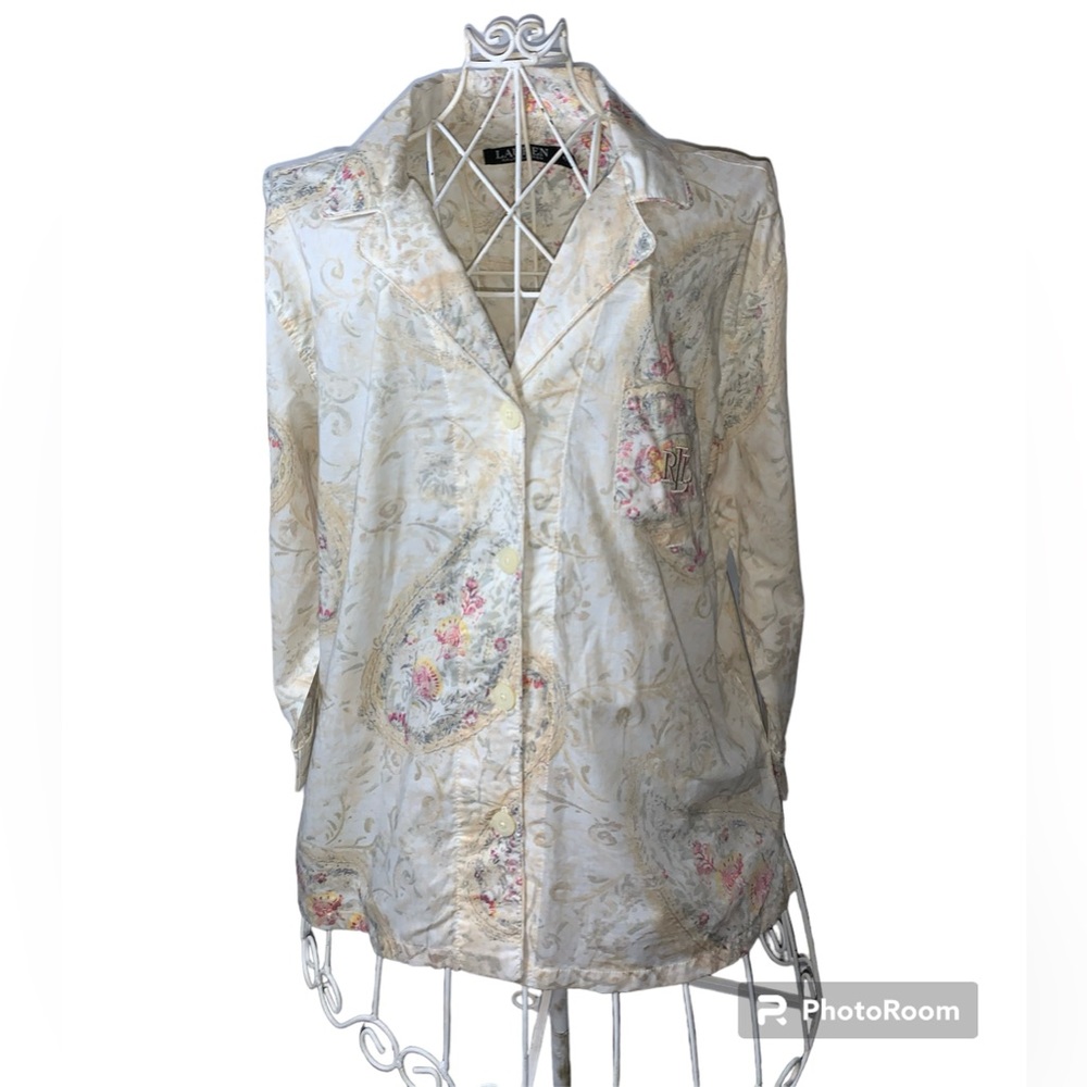 BLACK LABEL RALPH LAUREN PAISLY WITH CREST WOMENS Pajama top